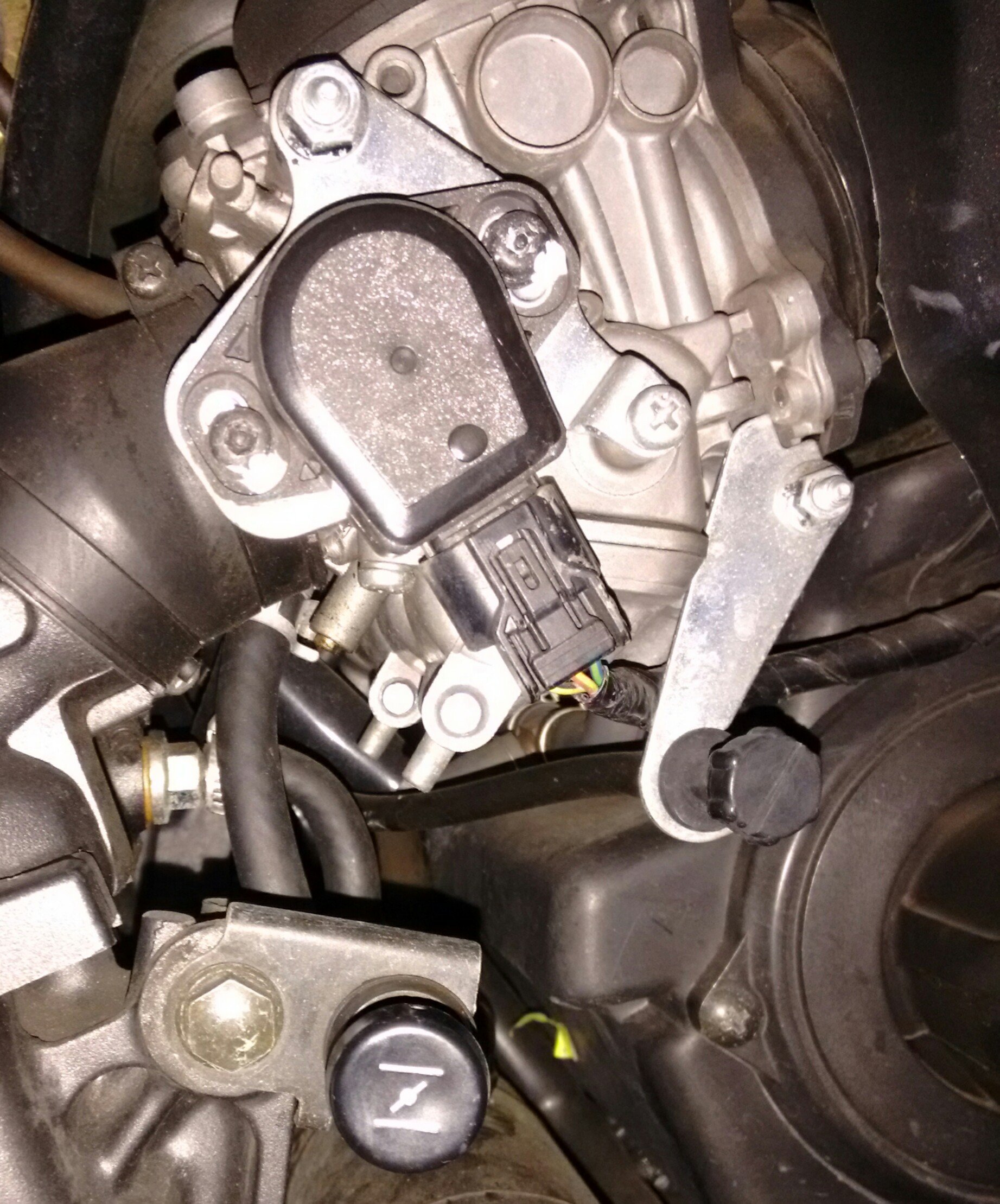 Side view of carburetors